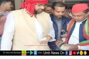सुल्तानपुर : नोटों की गड्डियां बांट रहे सपा प्रत्याशी, सोशल मीडिया पर वीडियो वायरल