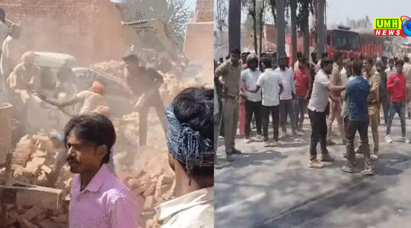 बरेली में भट्‌ठे की दीवार गिरी, 5 मजदूर दबे, नाराज लोगों ने हाईवे किया जाम
