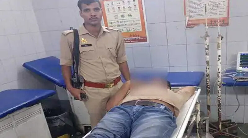 खुर्जा में गोकश बदमाश से मुठभेड़