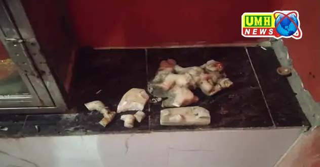 शिव मंदिर में मूर्ति खंडित, पुलिस ने मौके पर पहुंचकर ग्रामीणों को समझाया