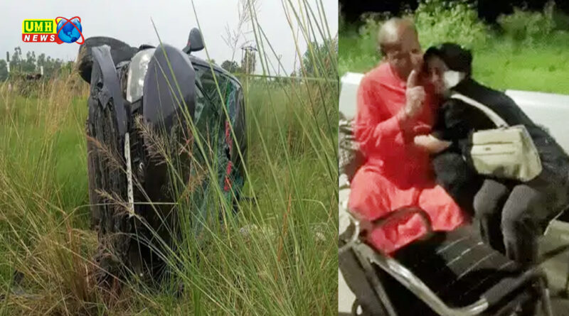 सुलतानपुर : डिवाइडर से टकराकर खाई में गिरी XUV