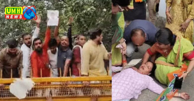 लखनऊ : पुलिस और भाजपाइयों में धक्का-मुक्की, महिला बेहोश