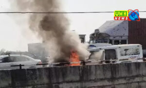 गोरखपुर : एम्बुलेंस में ब्लास्ट, मरीज ने कूदकर बचाई जान