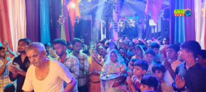 मां दुर्गा की विदाई के उपलक्ष में किया कन्या भोज का आयोजन