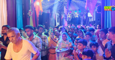 मां दुर्गा की विदाई के उपलक्ष में किया कन्या भोज का आयोजन