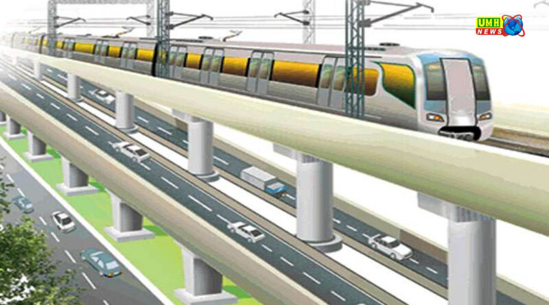 जेवर-चोला-बुलंदशहर 4-लेन पर मेट्रो पिलर