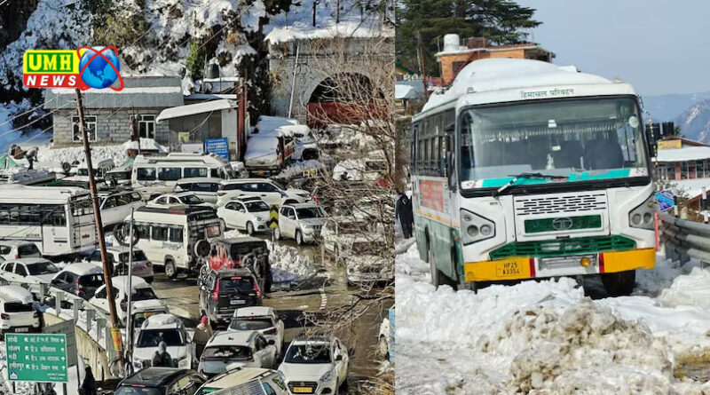 Shimla: Traffic jam after snowfall