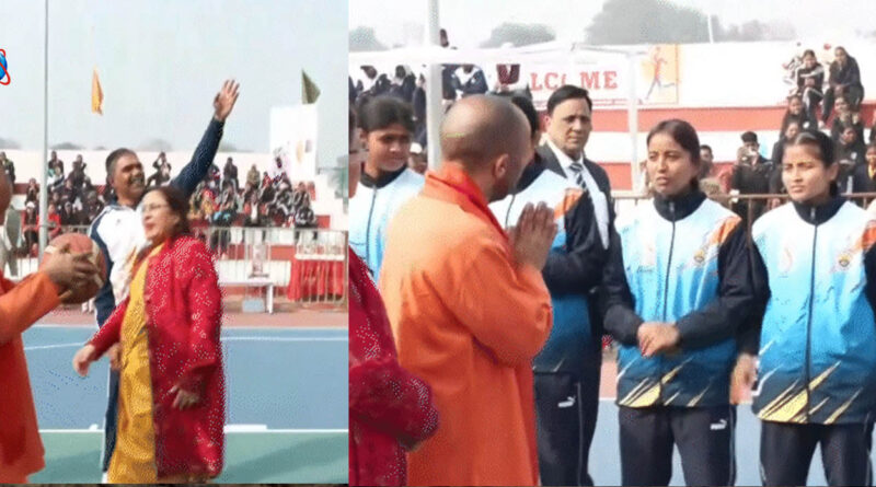 Yogi hit the ball twice and tossed it into the basket.