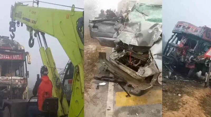 यूपी में लौटा कोहरा, 8 हादसे, 24 गाड़ियां टकराईं