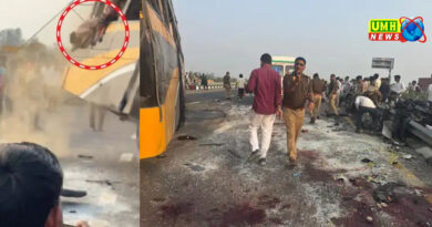 लखनऊ में डबल डेकर बस पलटी, खिड़की से गिरीं लाशें