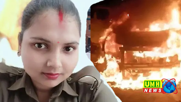 महिला सिपाही कार में बेटे के साथ जिंदा जली, पति चिल्लाता रहा