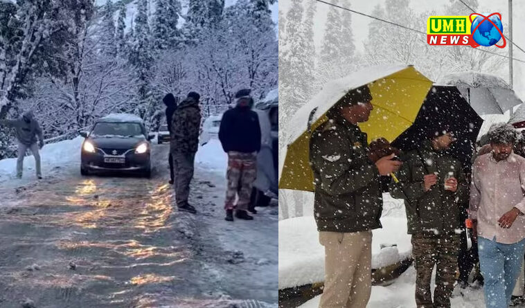 हिमाचल प्रदेश में भारी बर्फबारीः गाड़ियों में काटनी पड़ी रात