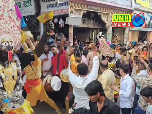 खुर्जा में मां महाकाली की भव्य शोभायात्रा निकली