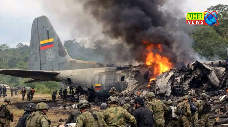 कोलंबिया में बड़ा विमान हादसा: 121 यात्रियों वाला सैन्य विमान क्रैश, 33 की मौत