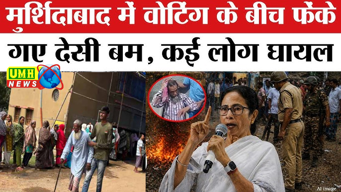 बंगाल के मुर्शिदाबाद में वोटों के बीच फेंके गए देसी बम, मतदान के बीच मची भगदड़
