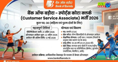 बैंक ऑफ बड़ौदा में खिलाड़ियों क्लर्क की निकली भर्ती