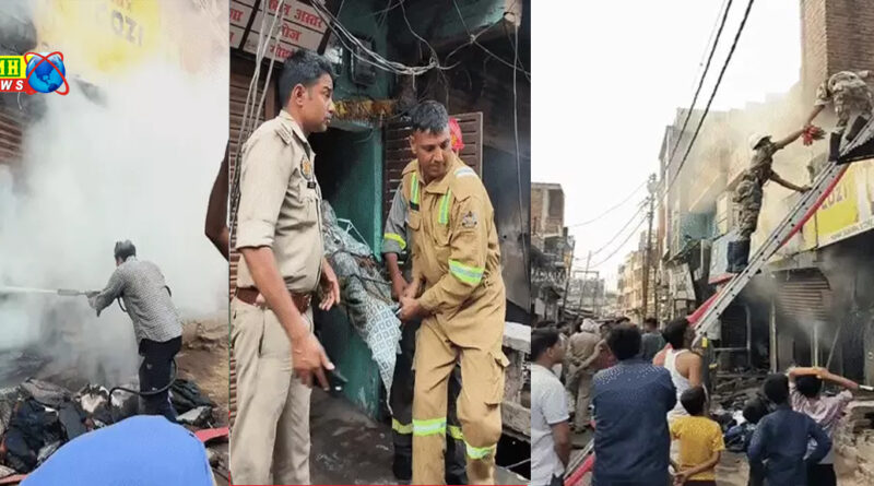कानपुर : मार्केट में आग लगी, दुकानदार जिंदा जला