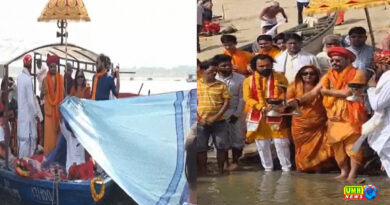 मां गंगा को 5100 साड़ियों से बनी चुनरी चढ़ाई