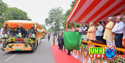 CM Yogi gifts 45 buses to Jewar Airport.